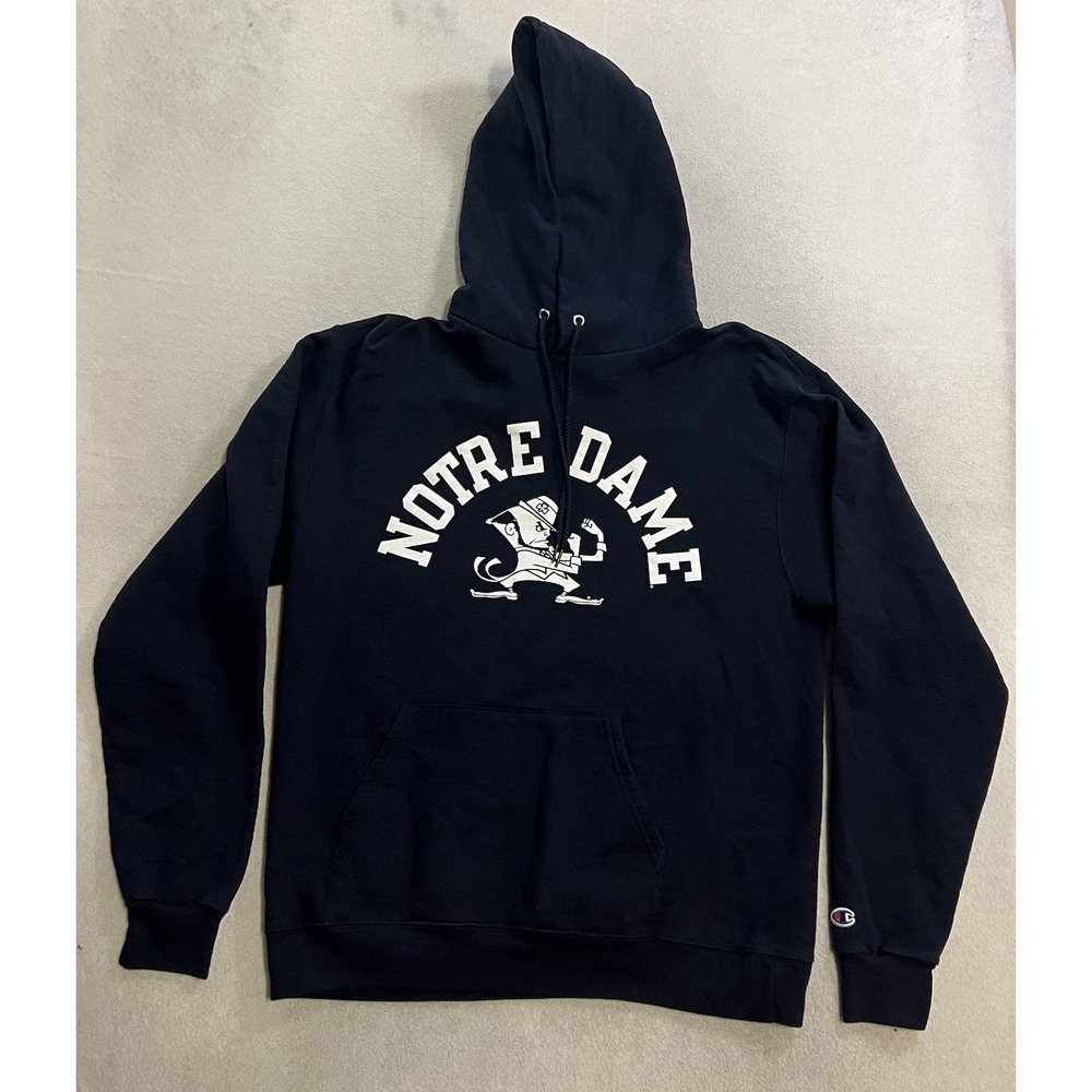 Champion Notre Dame Fighting Irish Hoodie Sweatshirt Men's Size Large Navy Blue